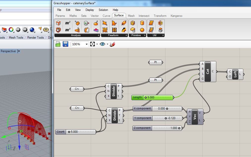 adjust variables and curve postions