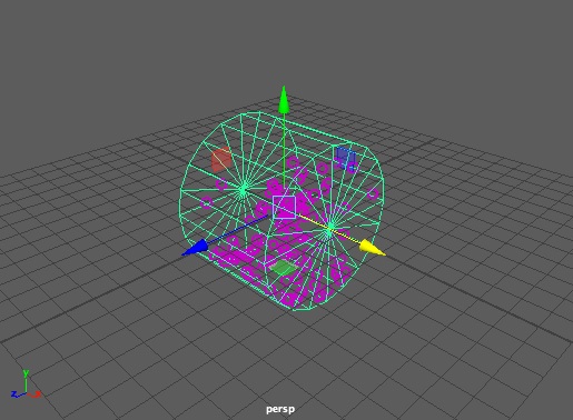 particles collide with cylinder