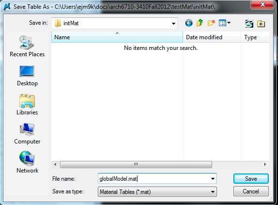 save mat name dialog