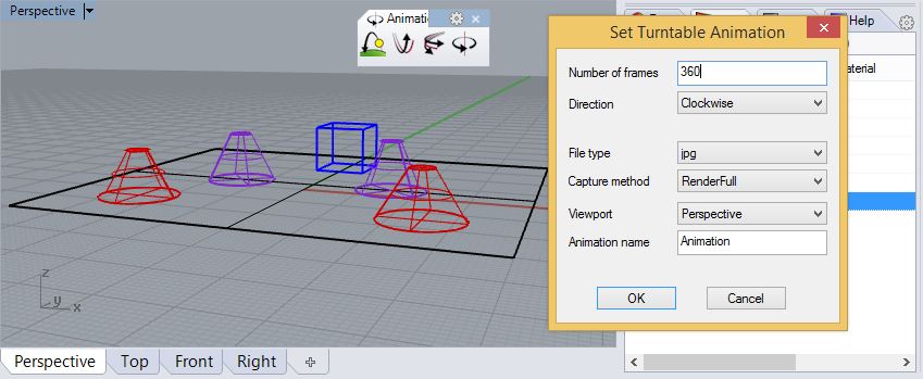 setup turn table parameters