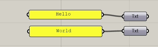 connect string input to txt component