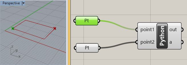 corner pts linked to Python component