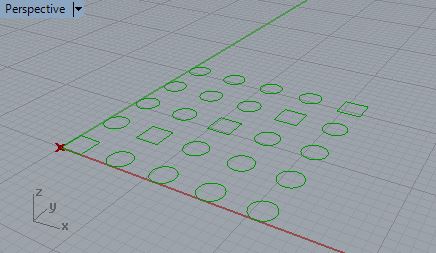 rectangles on diagonal of array