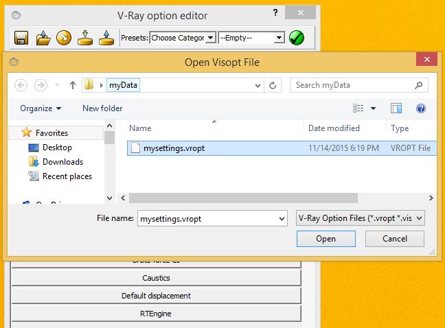 import VR options