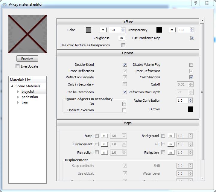 create three materials