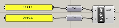 connect str components to python