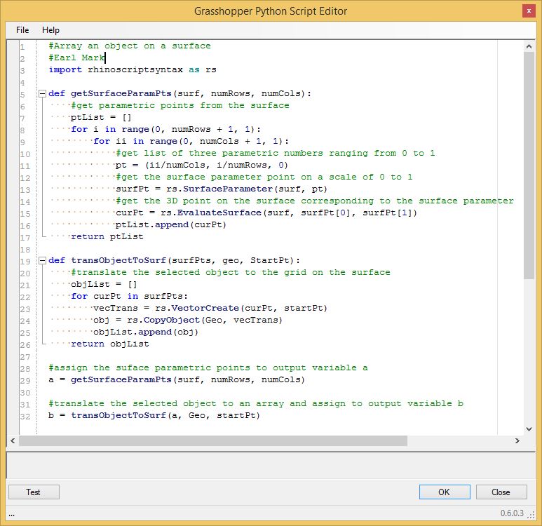 array on surface script