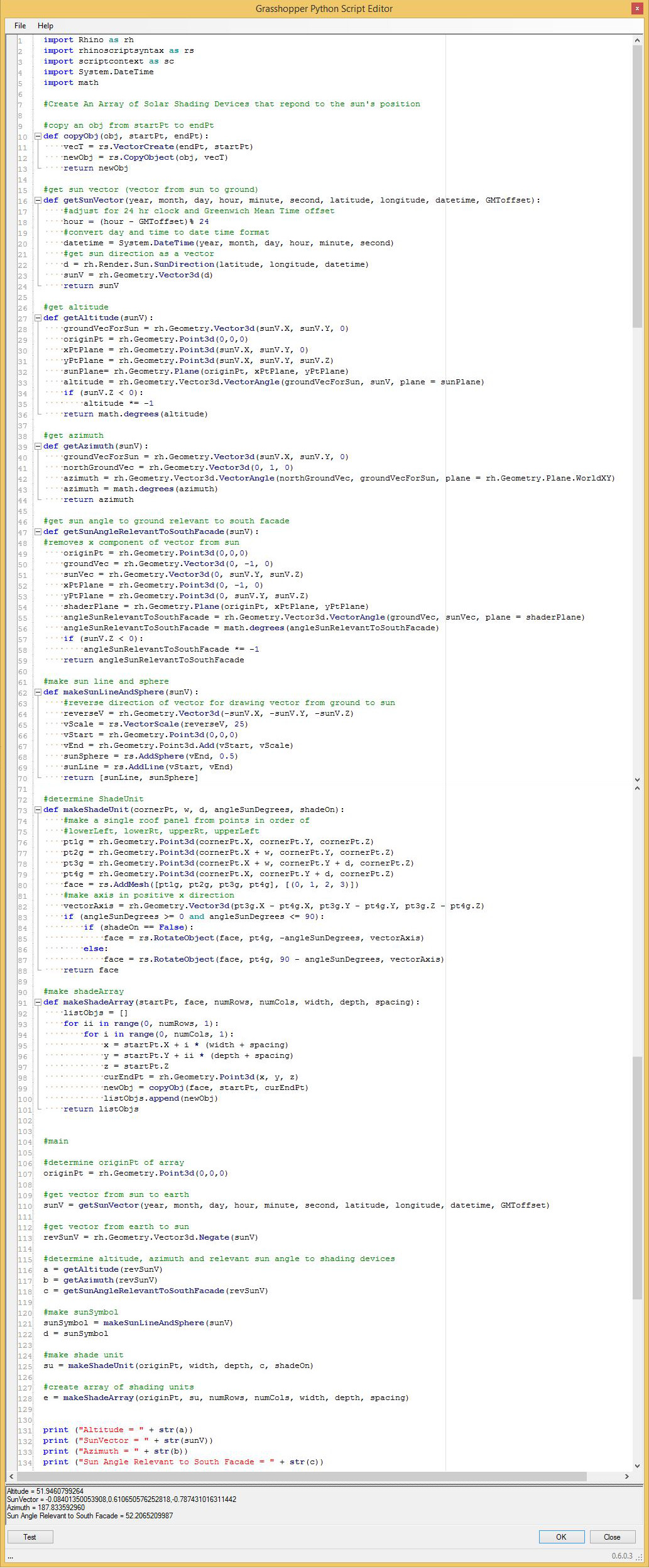 sun array function