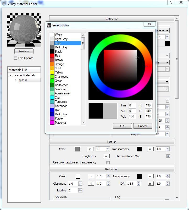 change diffuse color