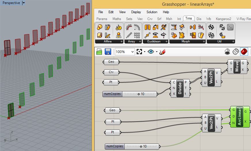 adjust line and vector