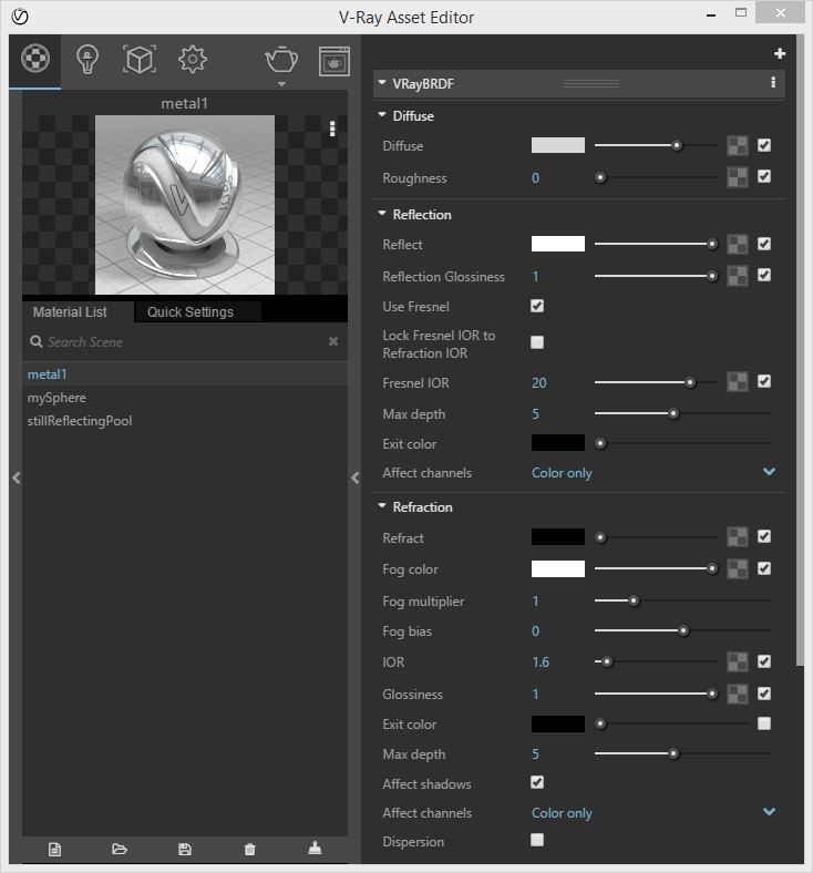 make metal from fresnal ior