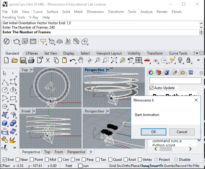 start animation