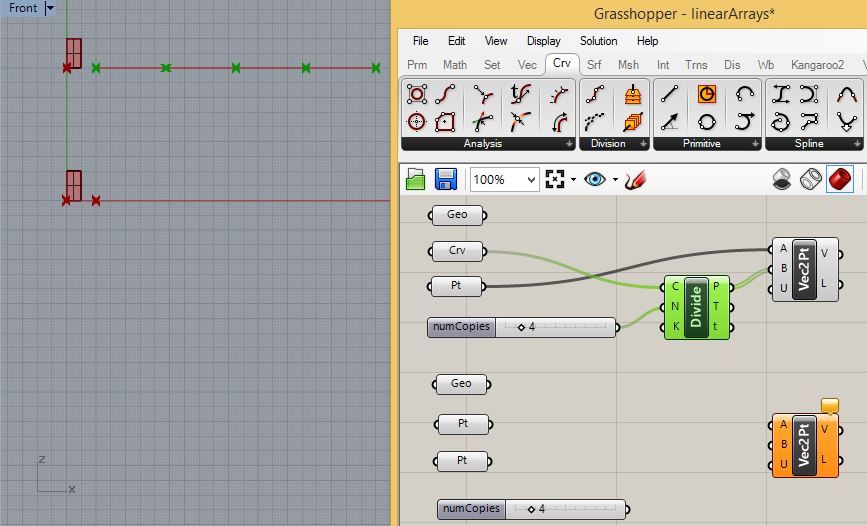 divideCurve and Vectors