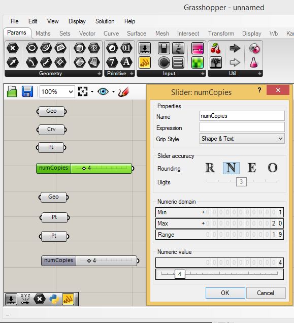 add numerical slider