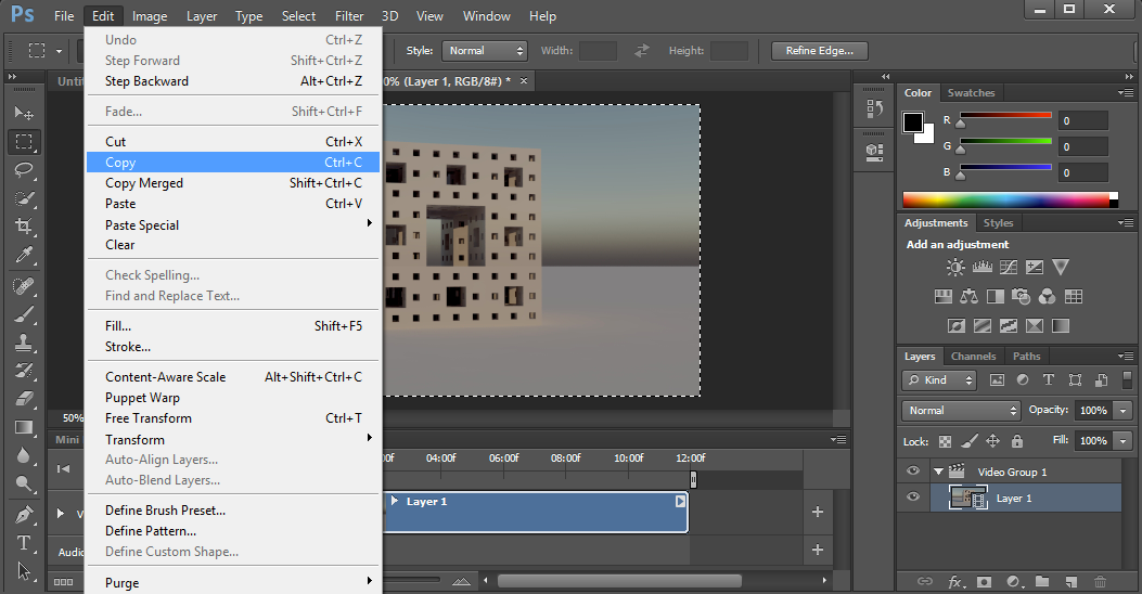 paste video track