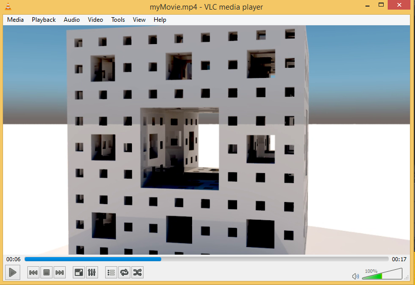 vlc media player display of video