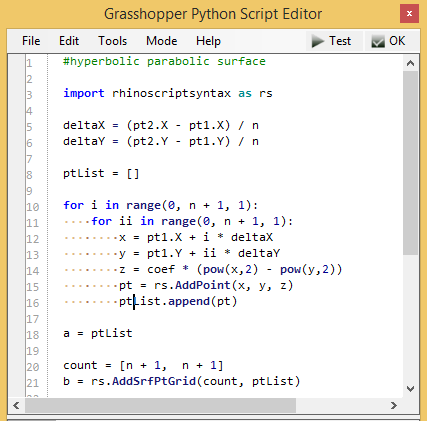 add grid surface to script