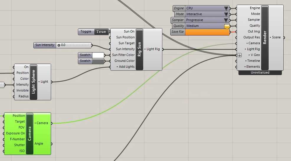 add camera output to render component input