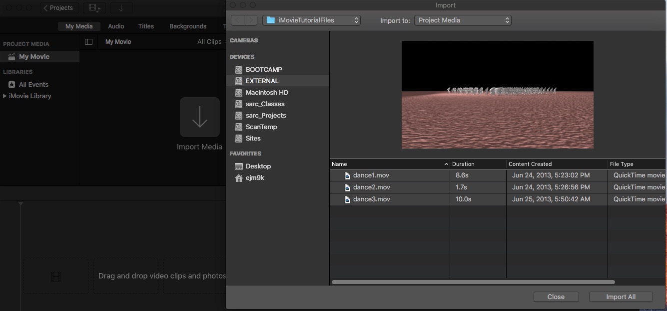 import movie files