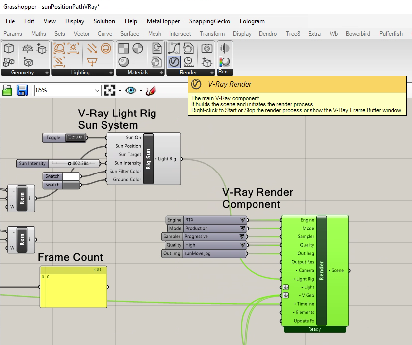 vray render component