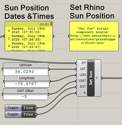 Rhino Set Sun Positions