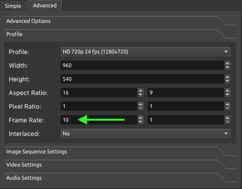 adjusted frame rate