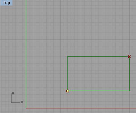 draw rectangle from two points