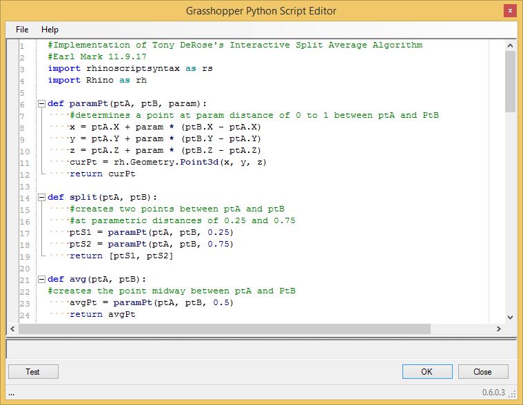 begin interactive split average python script