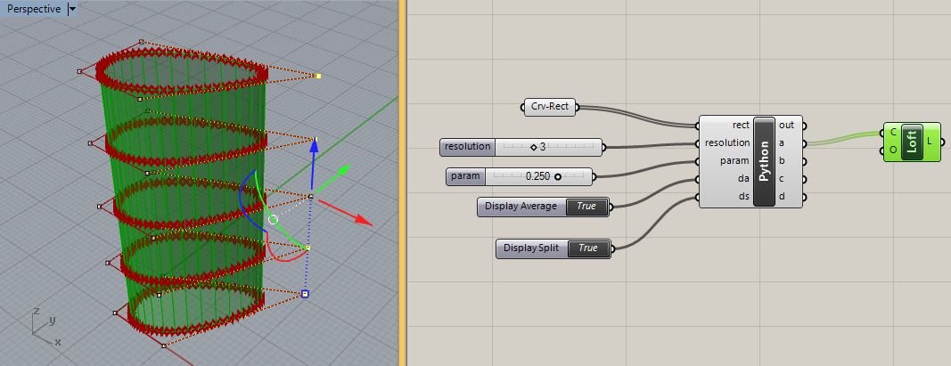 lofted surface from rectangles