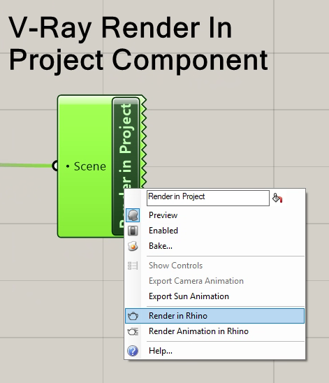 render in rhino option