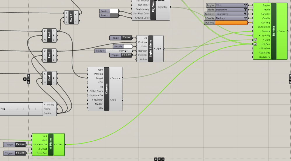 connect infinite plane to render component