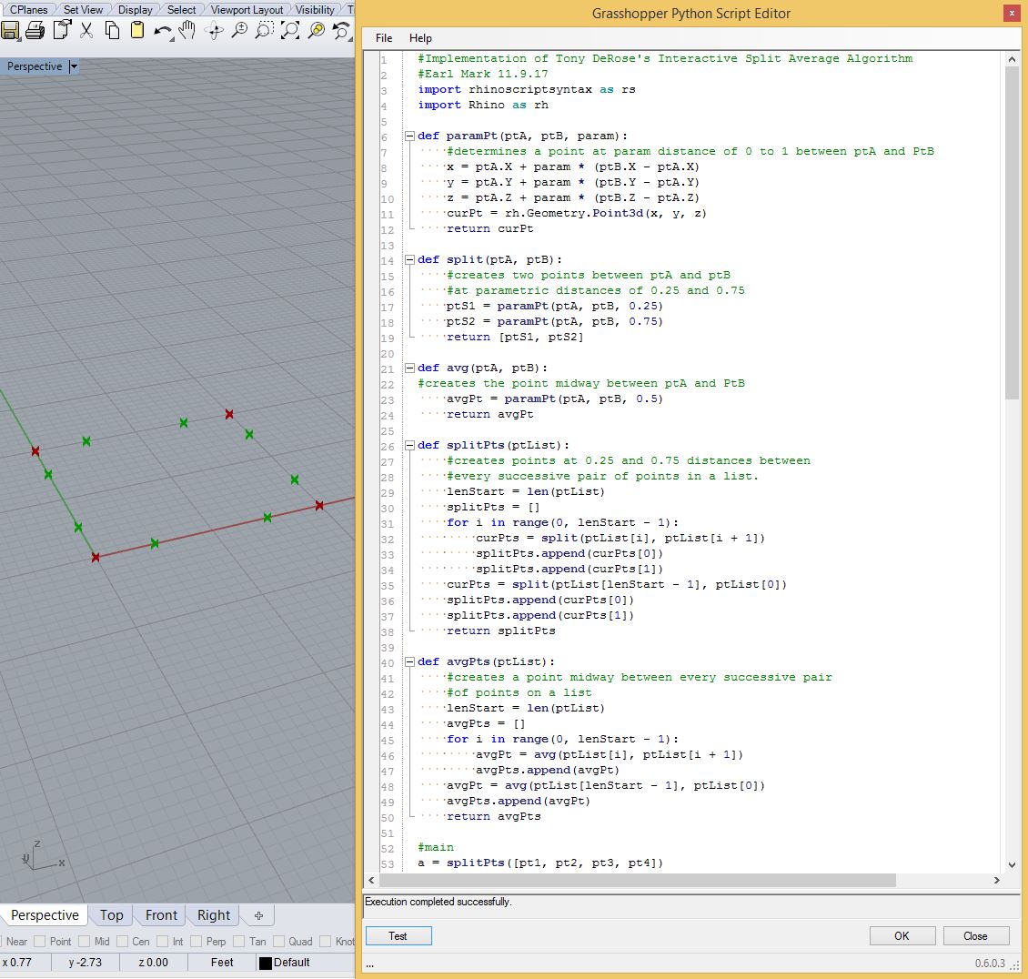 add splitPts and avgPts functions