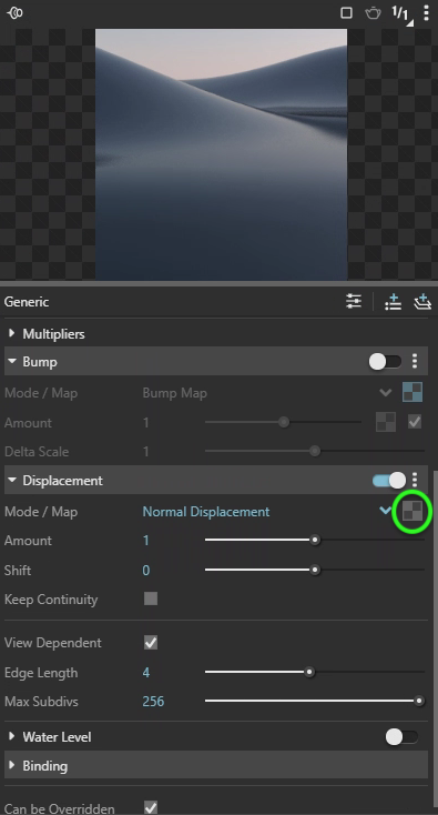select displacement map icon
