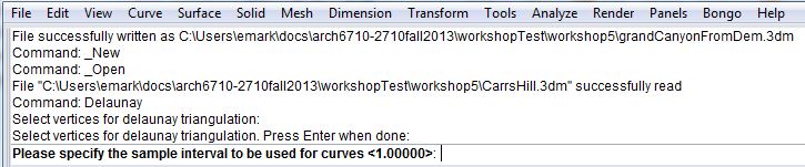 specify sample interval