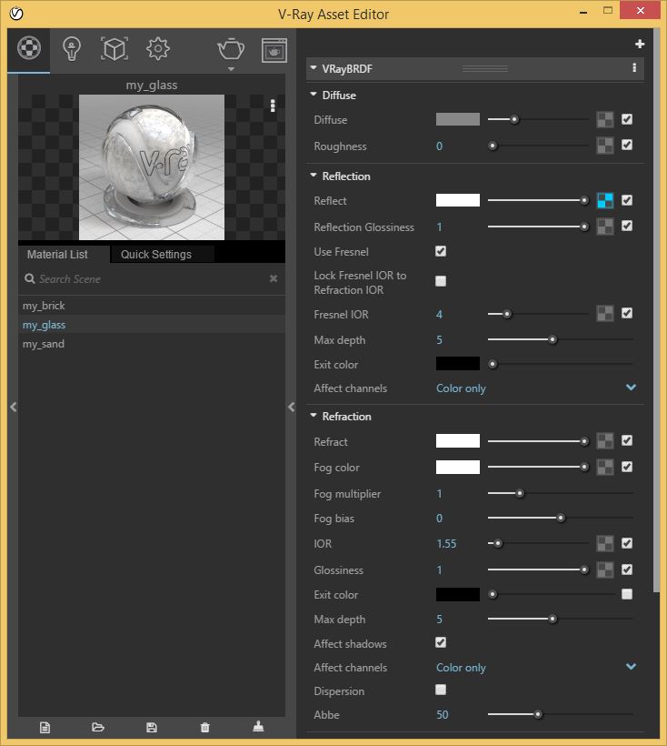 change Fresnel IOR