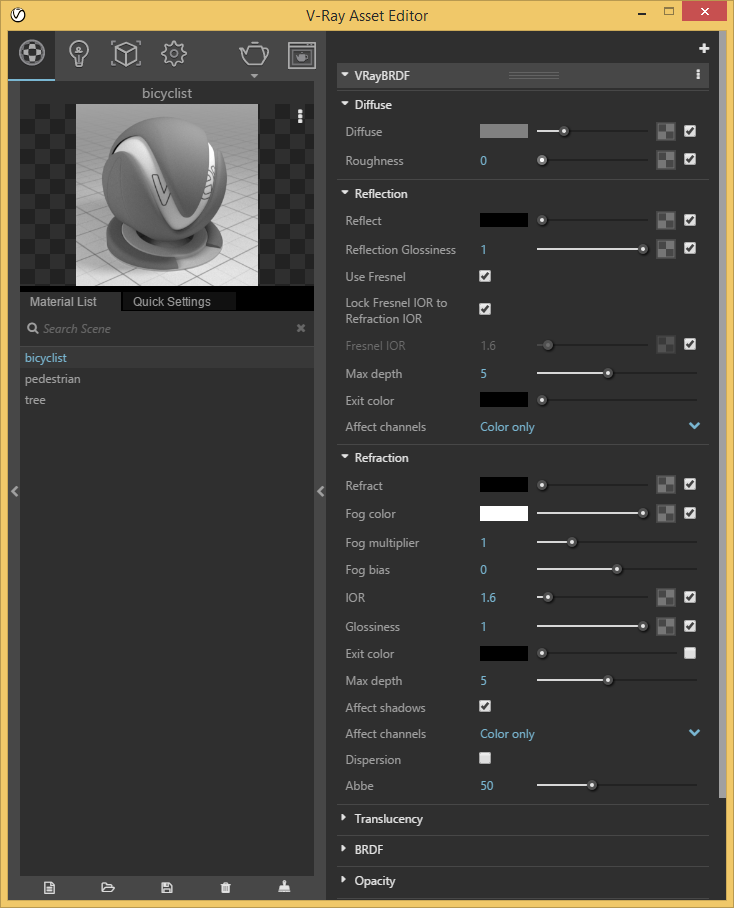 trasparency materials initialization