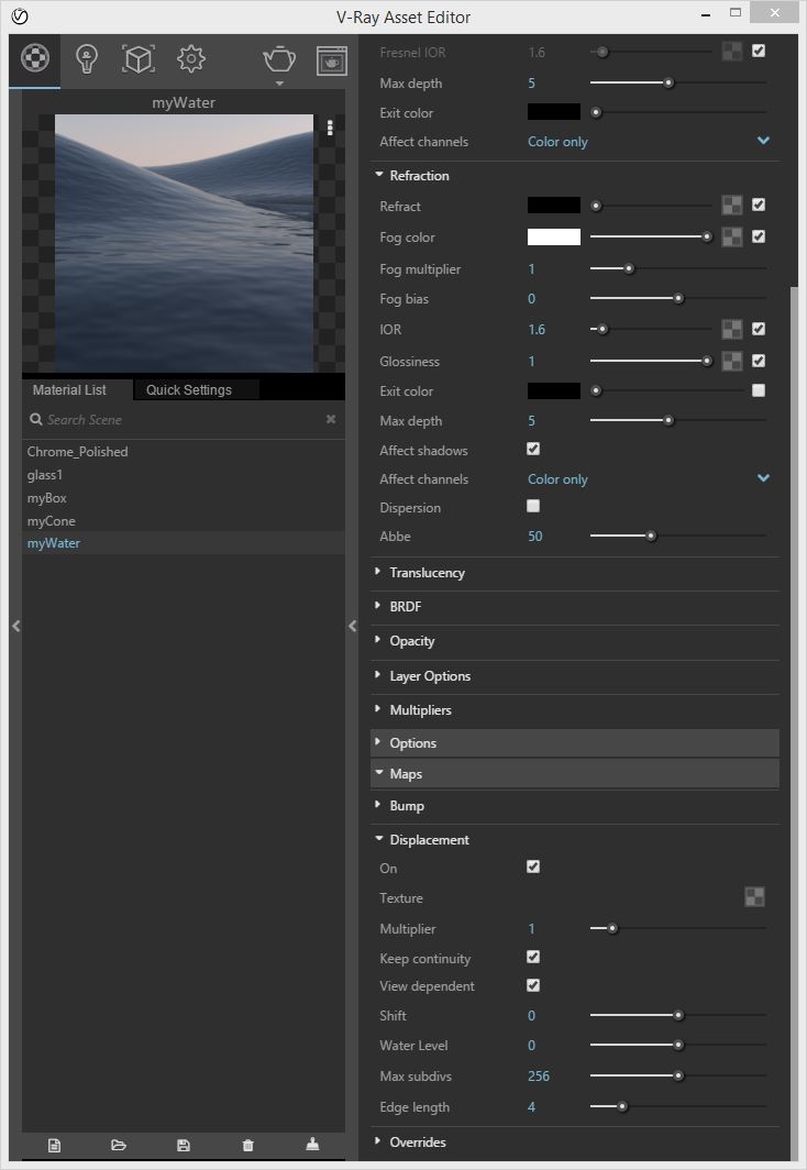 adjust displacment map