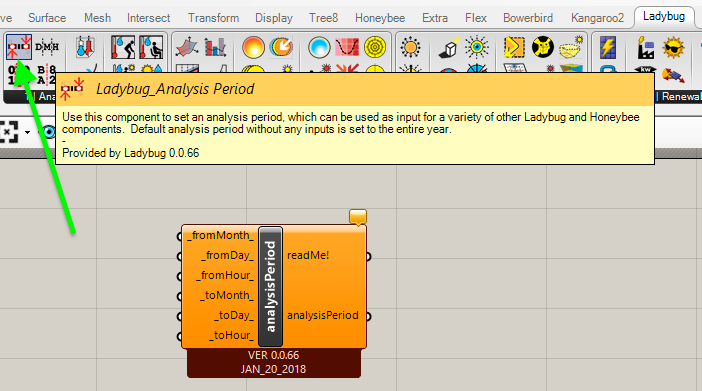 select analysis period component