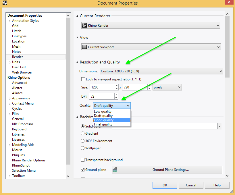 render quality setting