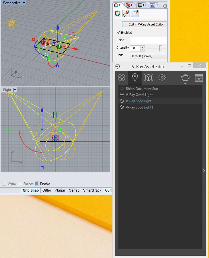 edit VRay spot light