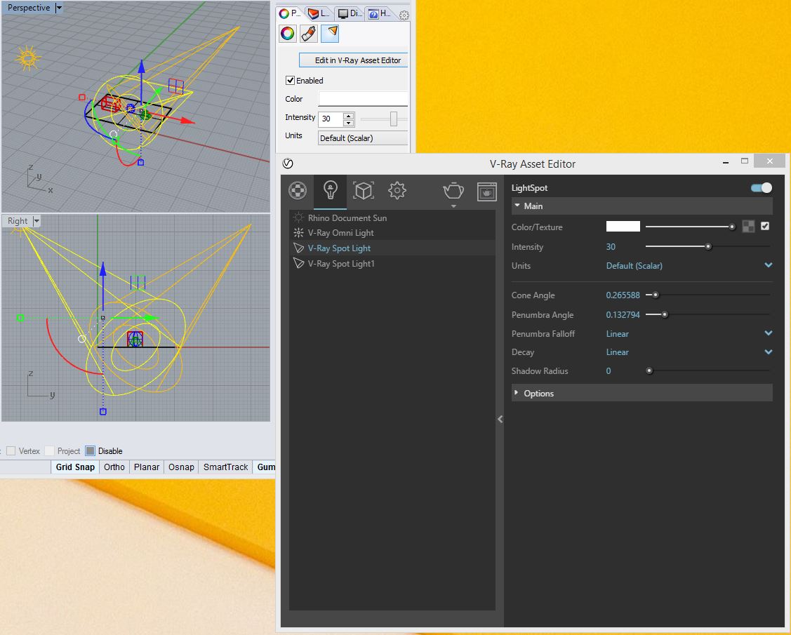 edit spot light properties