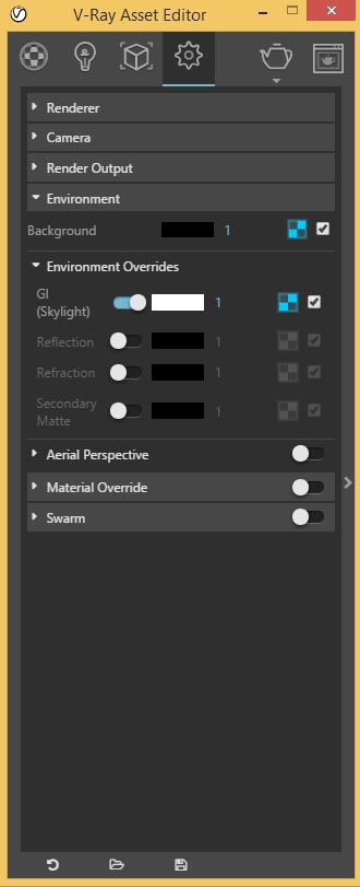 settings editor environmental tab