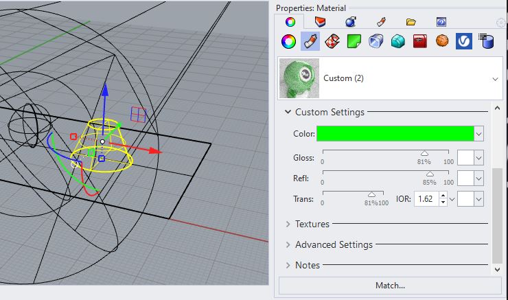 set cone to color green