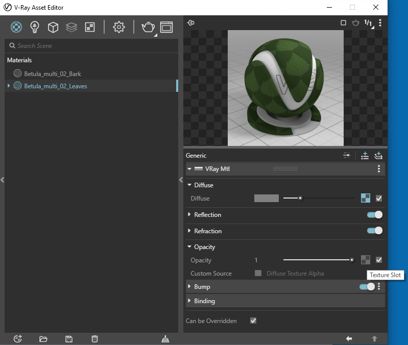 opacity map texture slot
