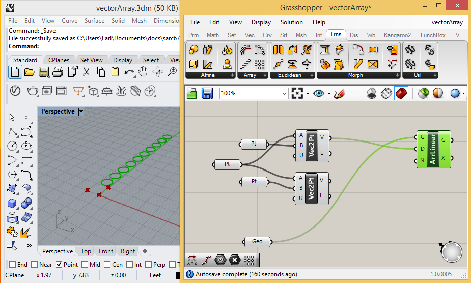 linear array of circles