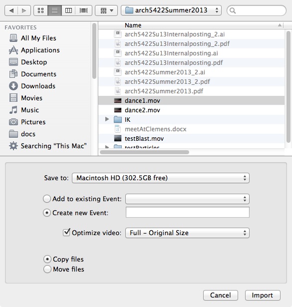 import movie step 2