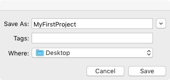 save project dialog