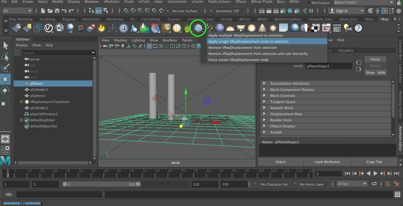 apply displacement