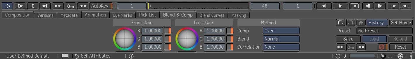 blend and comp settings