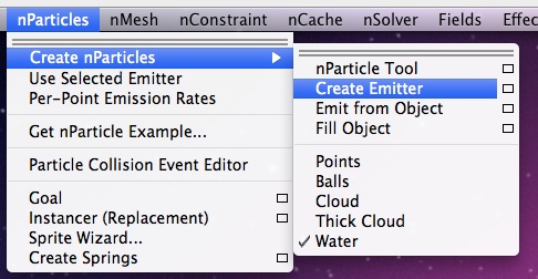 create nParticles water